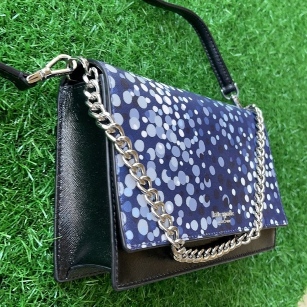 Kate Spade Cameron Convertible Crossbody Black with Multi-Colored Dots - Picture 3 of 16